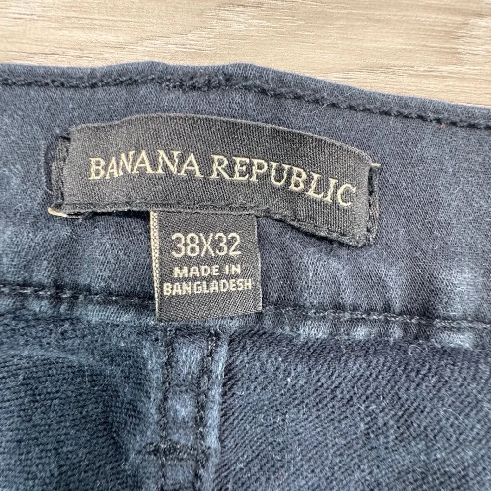 Banana Republic Mens 38x32 Navy Blue 5-Pocket Chino Straight Leg Pants 1620338‎